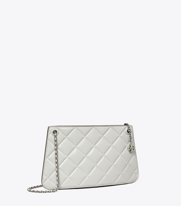 Tory Burch designer shoulder bags Fleming Pochette in Gray angle