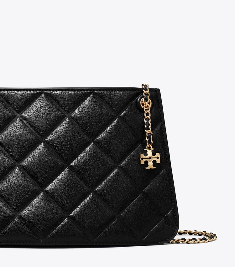 Tory Burch designer shoulder bags Fleming Pochette in Black detail