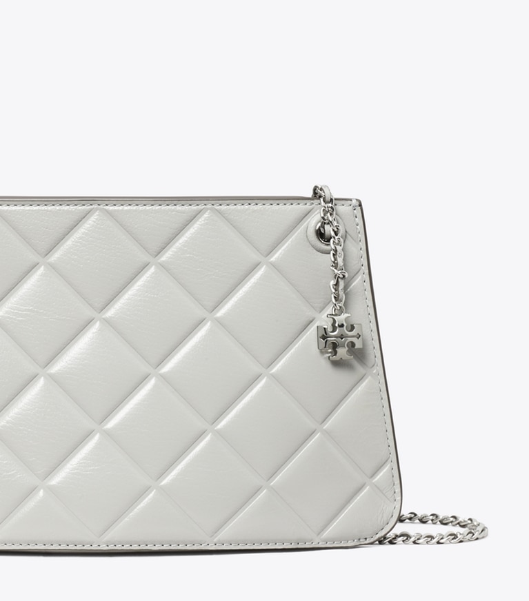Tory Burch designer shoulder bags Fleming Pochette in Gray angle