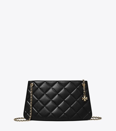 Tory Burch designer shoulder bags Fleming Pochette in Black front