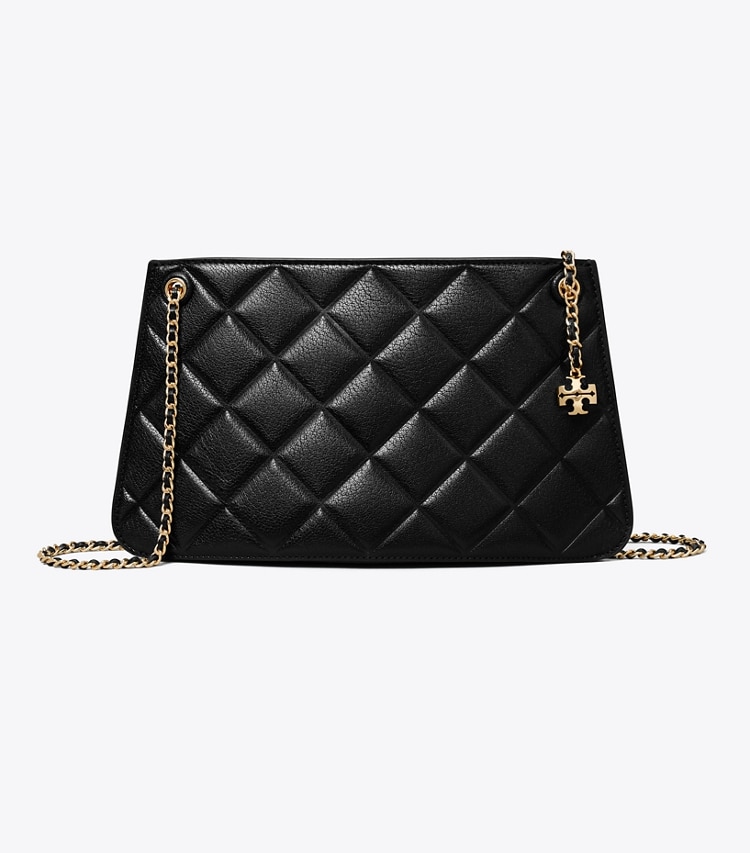 Tory Burch designer shoulder bags Fleming Pochette in Black front