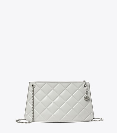 Tory Burch designer shoulder bags Fleming Pochette in Gray front