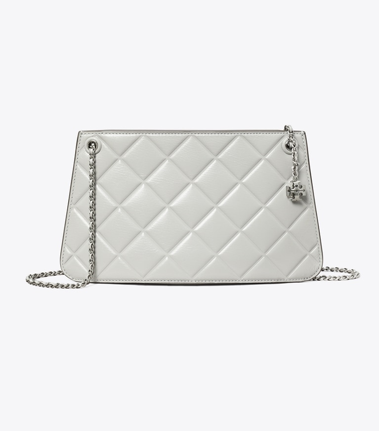 Tory Burch designer shoulder bags Fleming Pochette in Gray angle