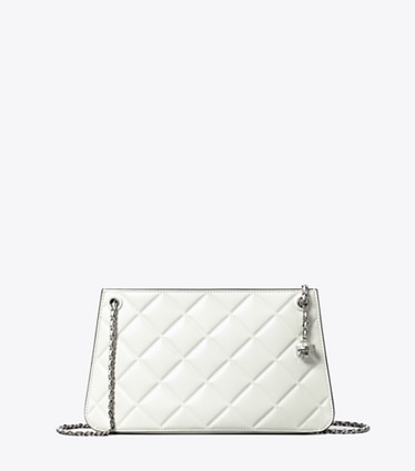 Tory Burch designer shoulder bags Fleming Pochette in Blanc front