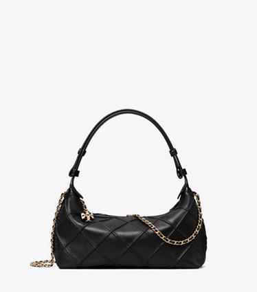 Tory Burch designer crossbody bags Fleming Pochette in Black front