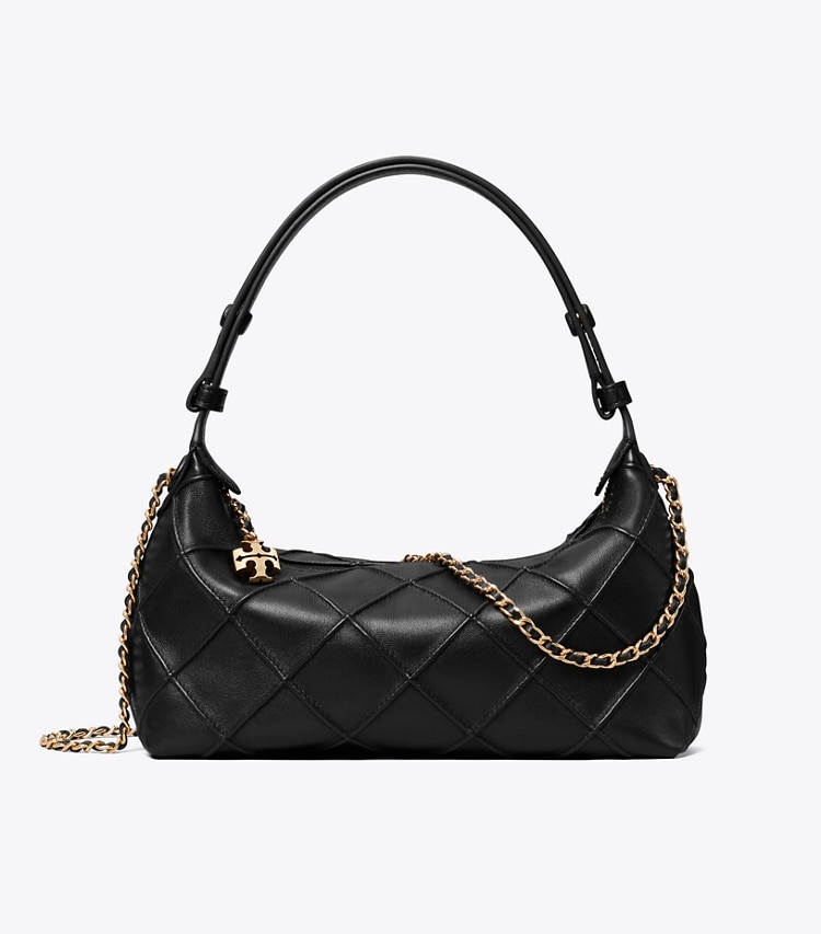 Tory Burch designer crossbody bags Fleming Pochette in Black front