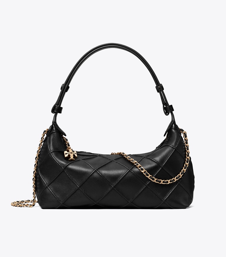 Tory Burch designer crossbody bags Fleming Pochette in Black front