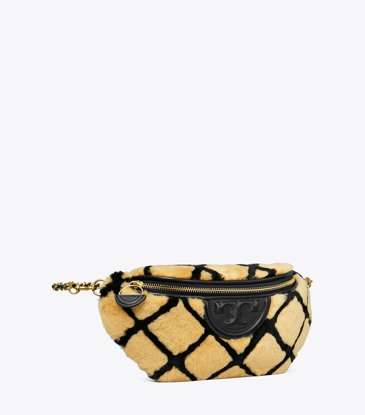 Tory Burch designer ベルトバッグ フレミング シアリング コンバーチブル ベルトバッグ in Toffee angle