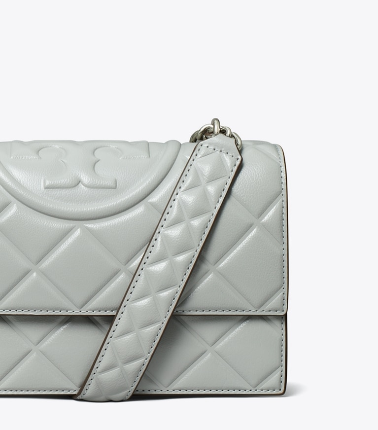 Tory Burch designer shoulder bags Fleming Shoulder Bag in Gray angle