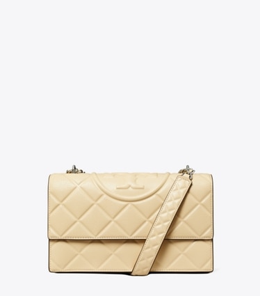 Tory Burch designer shoulder bags Fleming Shoulder Bag in Vanilla Soft Serve front