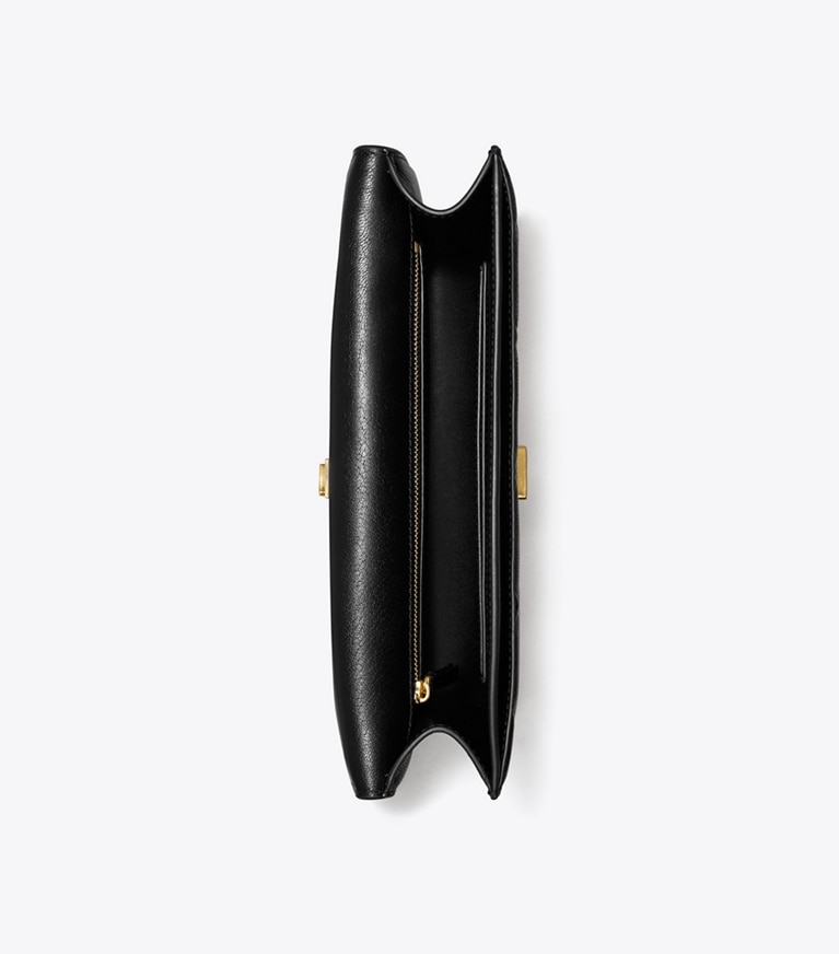 Tory Burch designer shoulder bags Fleming Shoulder Bag in Black angle