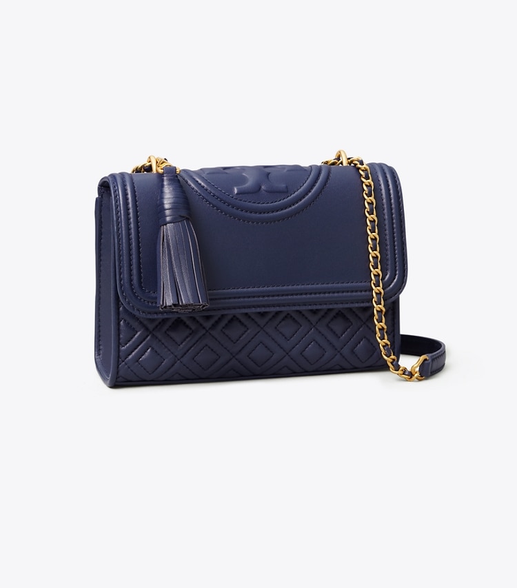 Tory Burch designer shoulder bags Fleming Small Convertible Shoulder Bag in Royal Navy angle