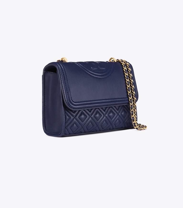 Tory Burch designer shoulder bags Fleming Small Convertible Shoulder Bag in ROYAL NAVY angle