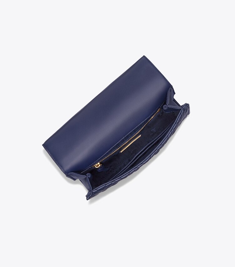 Tory Burch designer shoulder bags Fleming Small Convertible Shoulder Bag in ROYAL NAVY overhead