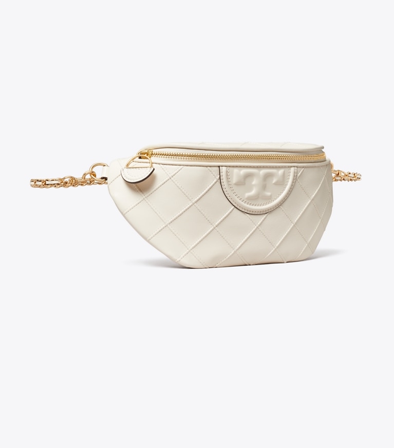 Tory Burch designer belt bags Fleming Soft Belt Bag in Light Cream angle