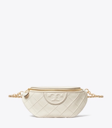 Tory Burch designer belt bags Fleming Soft Belt Bag in Light Cream front
