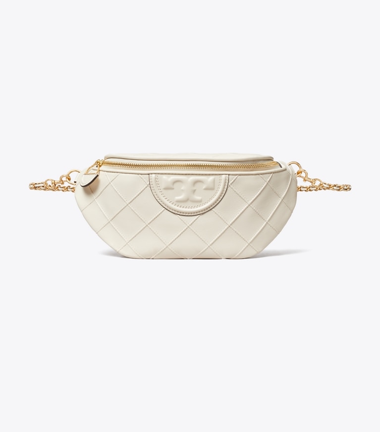 Tory Burch designer belt bags Fleming Soft Belt Bag in Light Cream front