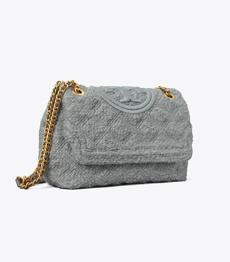 Tory Burch designer shoulder bags Fleming Soft Bouclé Convertible Shoulder Bag in Carbon angle