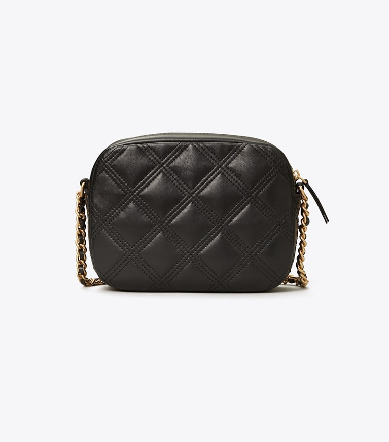 Tory Burch designer crossbody bags Fleming Soft Camera Bag in Black angle