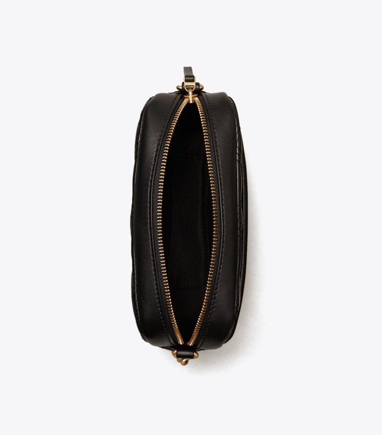 Tory Burch designer crossbody bags Fleming Soft Camera Bag in Black angle