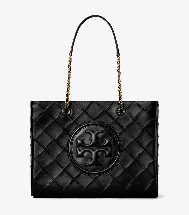 Tory Burch designer トートバッグ フレミング ソフト チェーントート in Black front