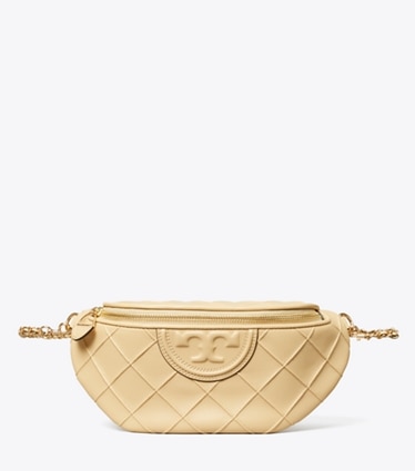 Tory Burch designer belt bags Fleming Soft Convertible Belt Bag in Vanilla Soft Serve front