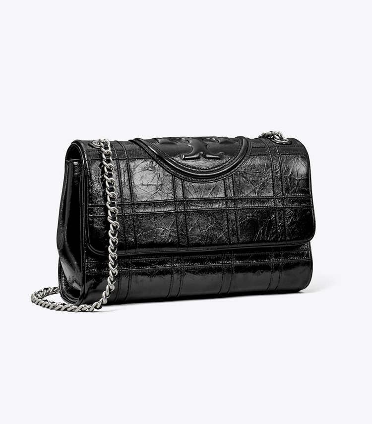 Tory Burch designer shoulder bags Fleming Soft Convertible Shoulder Bag in Black angle