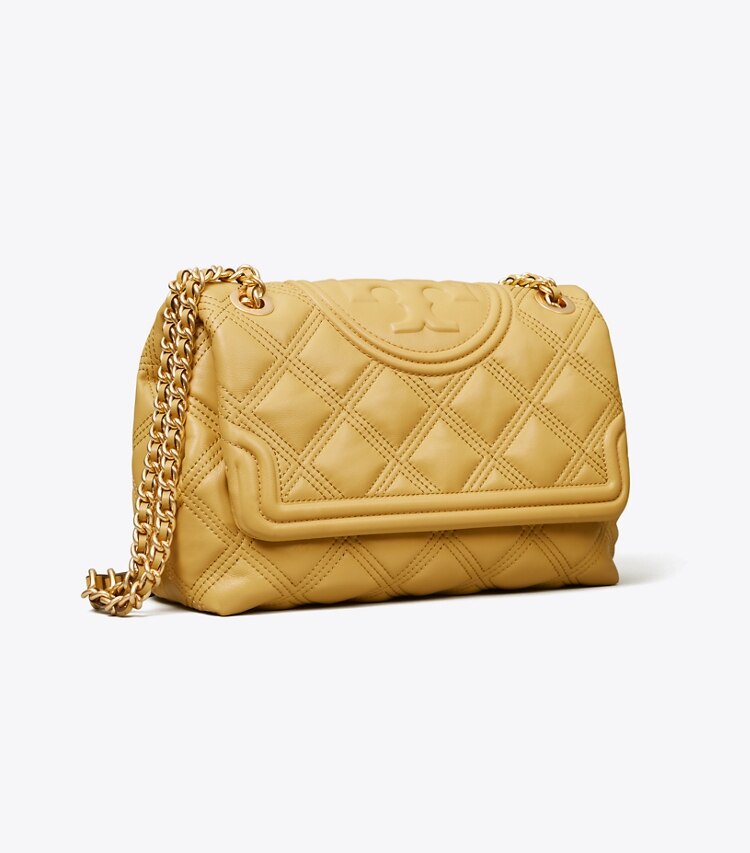 Tory Burch designer shoulder bags Fleming Soft Convertible Shoulder Bag in BEESWAX angle