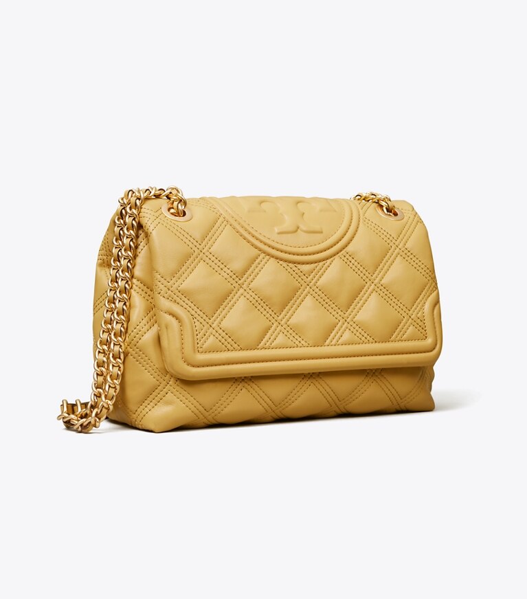 Tory Burch designer shoulder bags Fleming Soft Convertible Shoulder Bag in BEESWAX angle