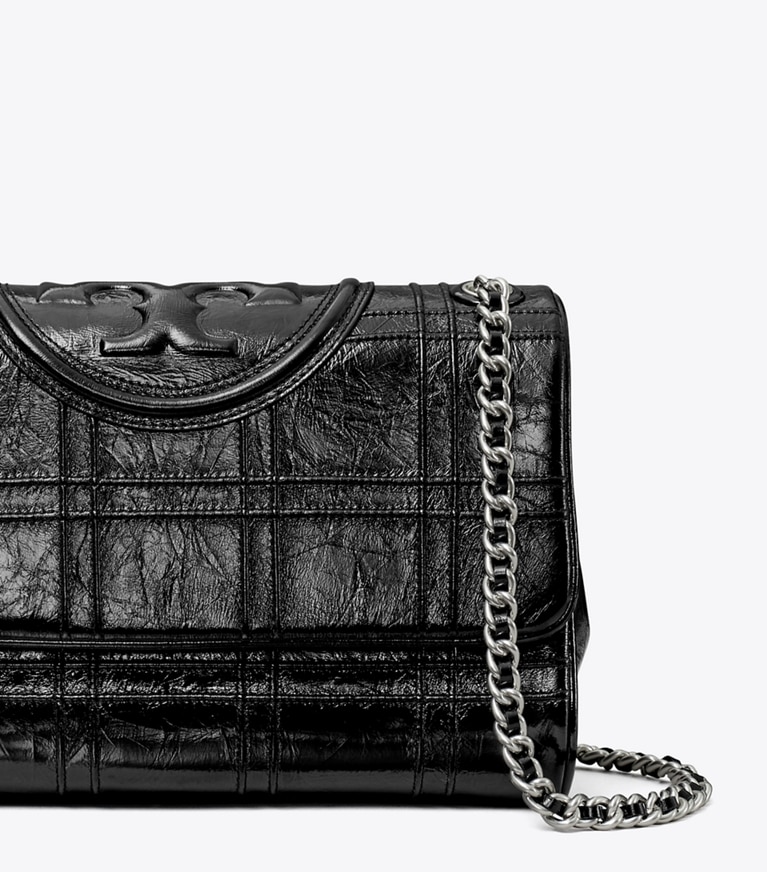 Tory Burch designer shoulder bags Fleming Soft Convertible Shoulder Bag in Black angle