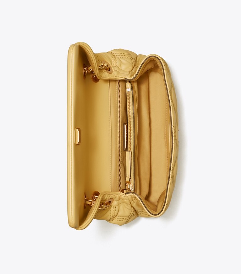 Tory Burch designer shoulder bags Fleming Soft Convertible Shoulder Bag in BEESWAX overhead