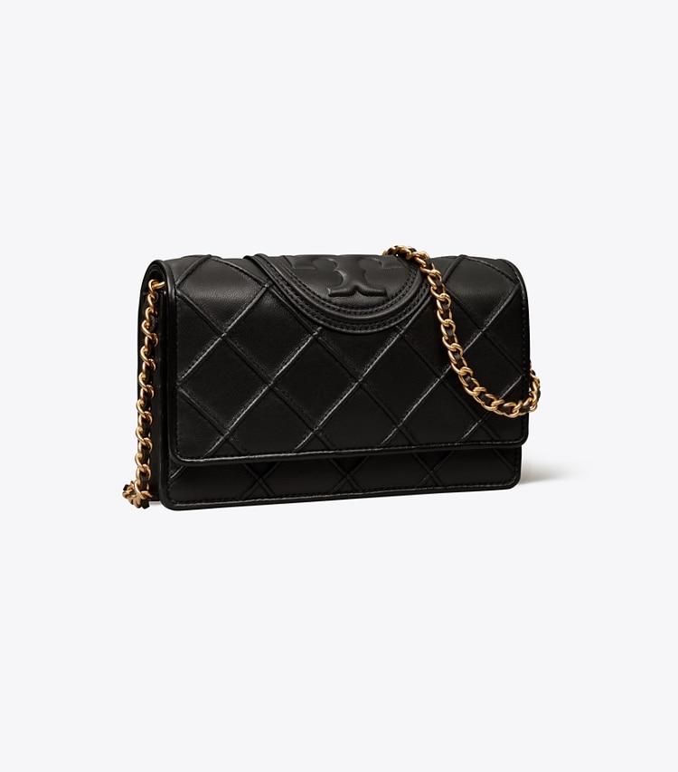 Tory Burch designer mini bags Fleming Soft Crossbody in Black angle