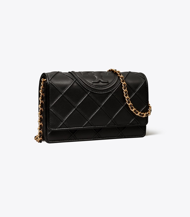Tory Burch designer mini bags Fleming Soft Crossbody in Black angle