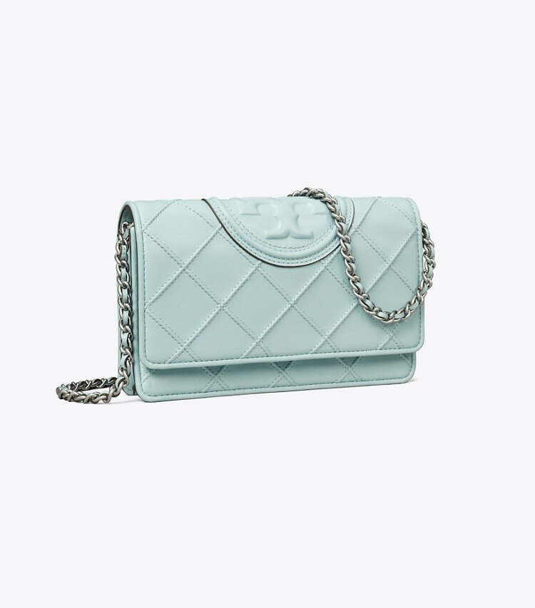 Tory Burch designer mini bags Fleming Soft Crossbody in Geyser angle