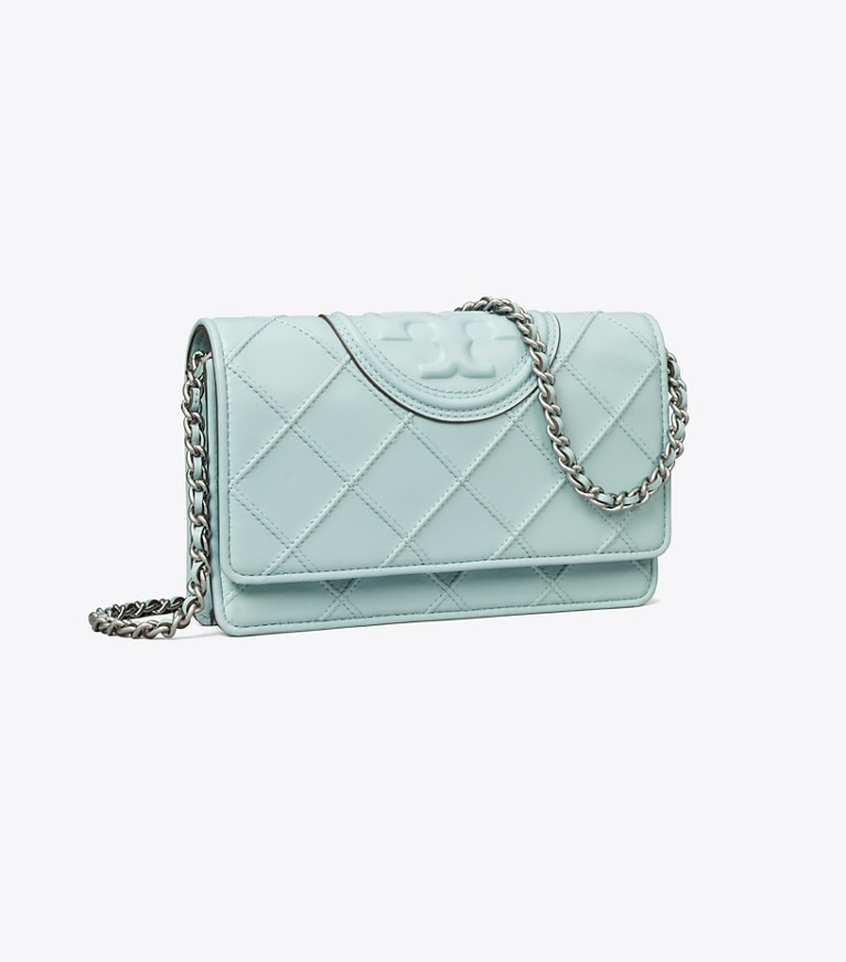 Tory Burch designer mini bags Fleming Soft Crossbody in Geyser angle