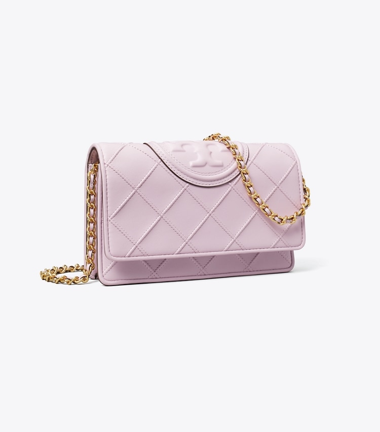Tory Burch designer mini bags Fleming Soft Crossbody in Pale Purple angle