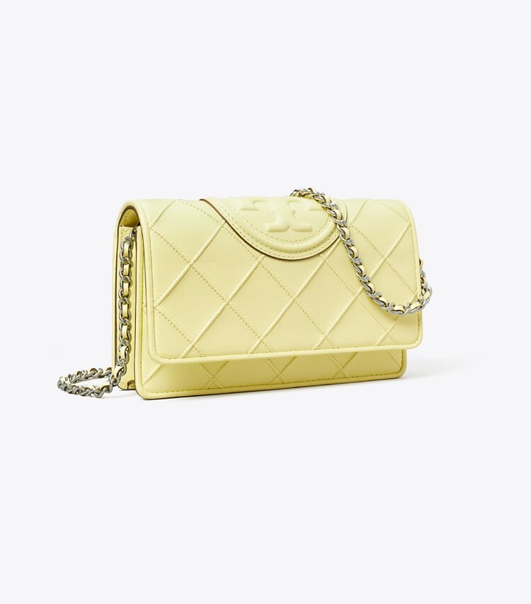 Tory Burch designer mini bags Fleming Soft Crossbody in Lemon Zest angle