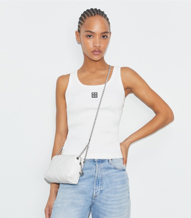 Tory Burch designer crossbody bags Fleming Soft Crossbody Bag in Blanc angle
