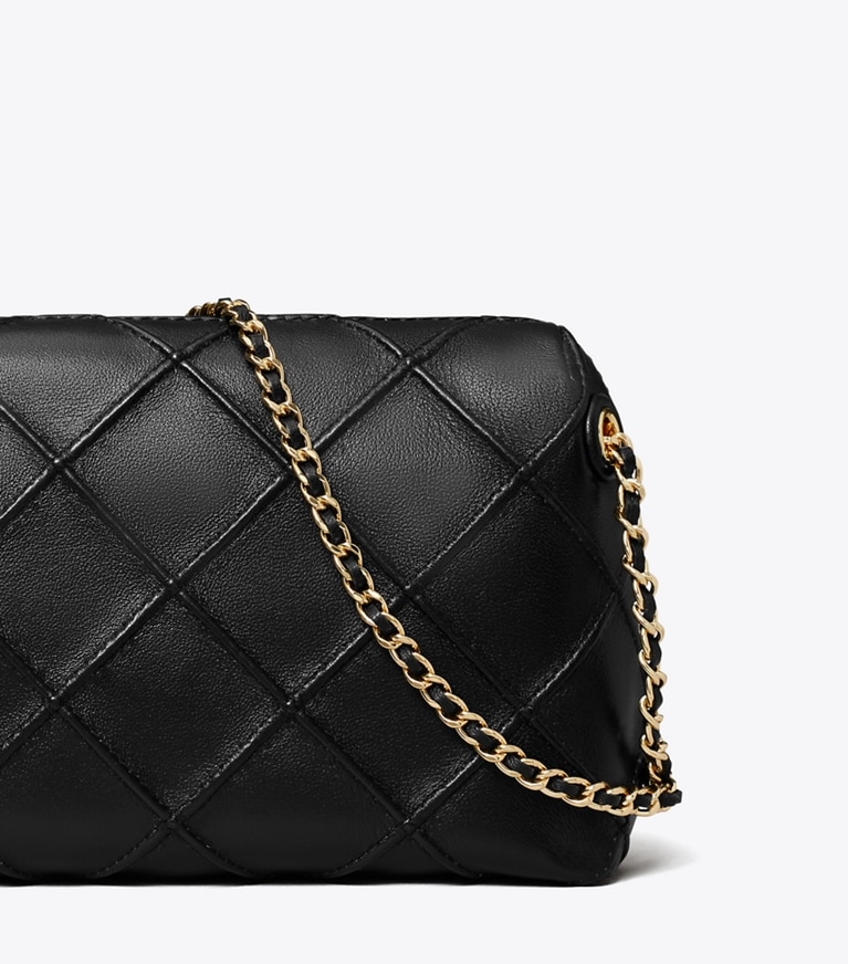 Tory Burch designer crossbody bags Fleming Soft Crossbody Bag in Black angle