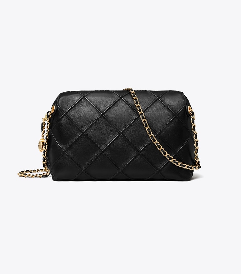 Tory Burch designer crossbody bags Fleming Soft Crossbody Bag in Black angle