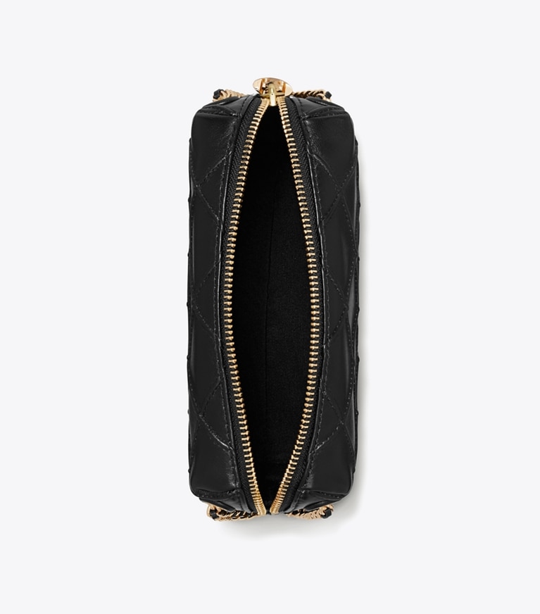 Tory Burch designer crossbody bags Fleming Soft Crossbody Bag in Black angle