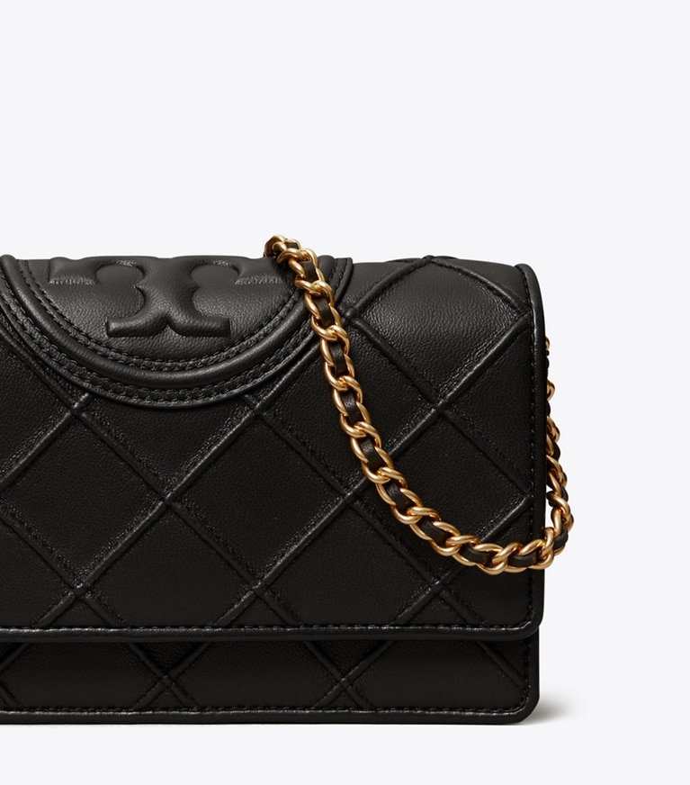 Tory Burch designer mini bags Fleming Soft Crossbody in Black angle