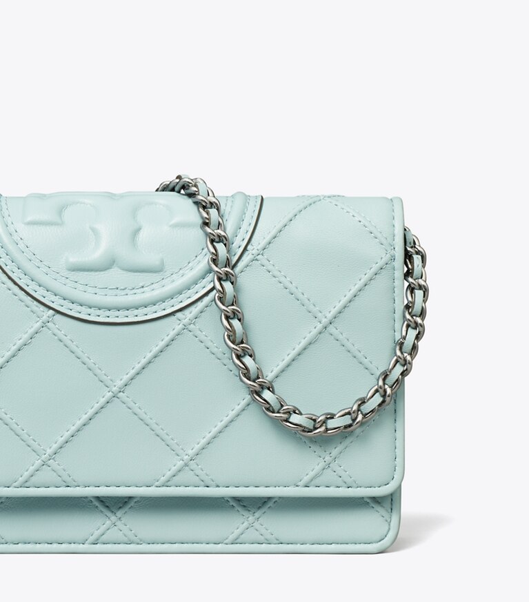 Tory Burch designer mini bags Fleming Soft Crossbody in Geyser angle