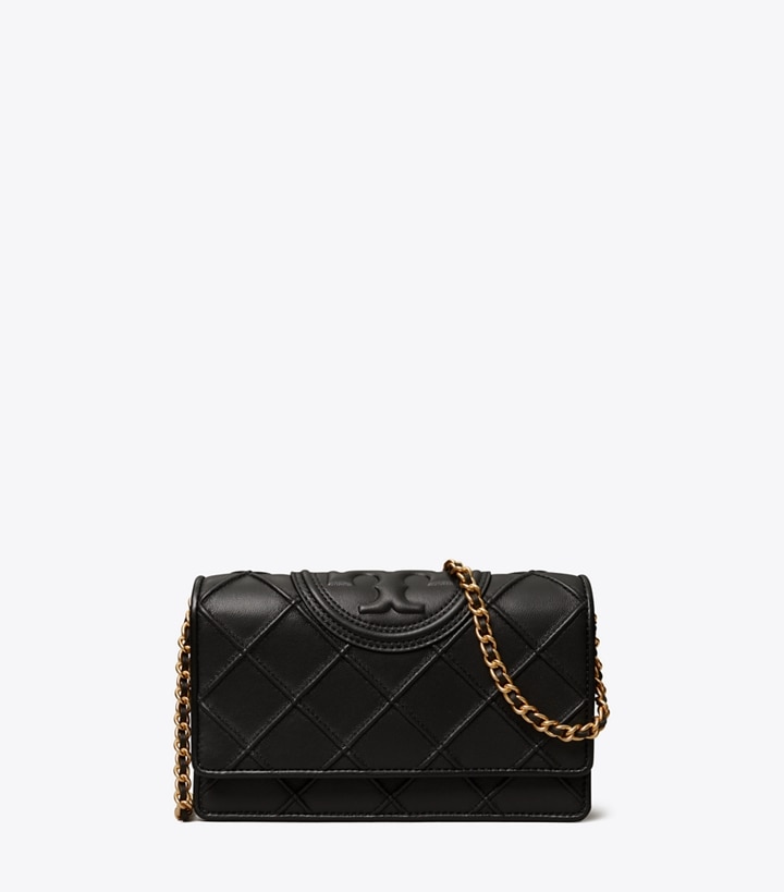 Tory Burch designer mini bags Fleming Soft Crossbody in Black front