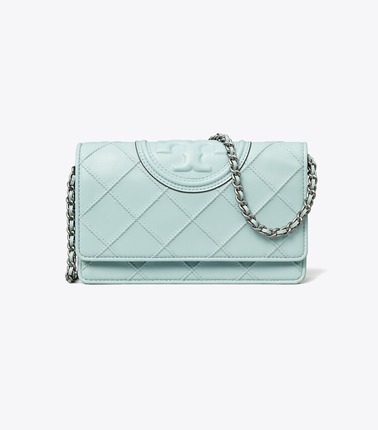 Tory Burch designer mini bags Fleming Soft Crossbody in Geyser front