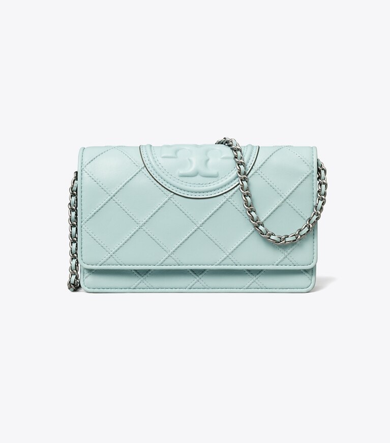 Tory Burch designer mini bags Fleming Soft Crossbody in Geyser angle