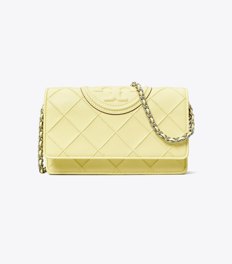 Tory Burch designer mini bags Fleming Soft Crossbody in Lemon Zest front