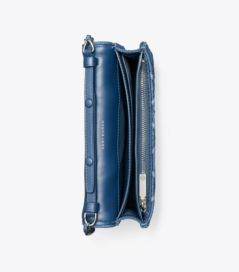 Tory Burch designer mini bags Fleming Soft Denim Crossbody in Denim angle