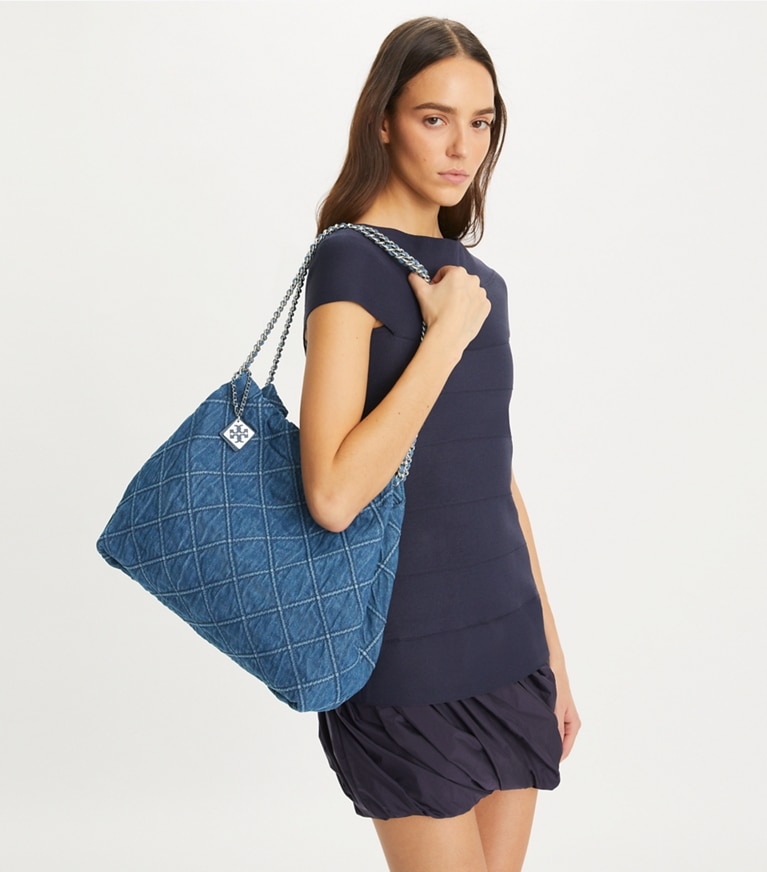 Tory burch fleming store quilted tote