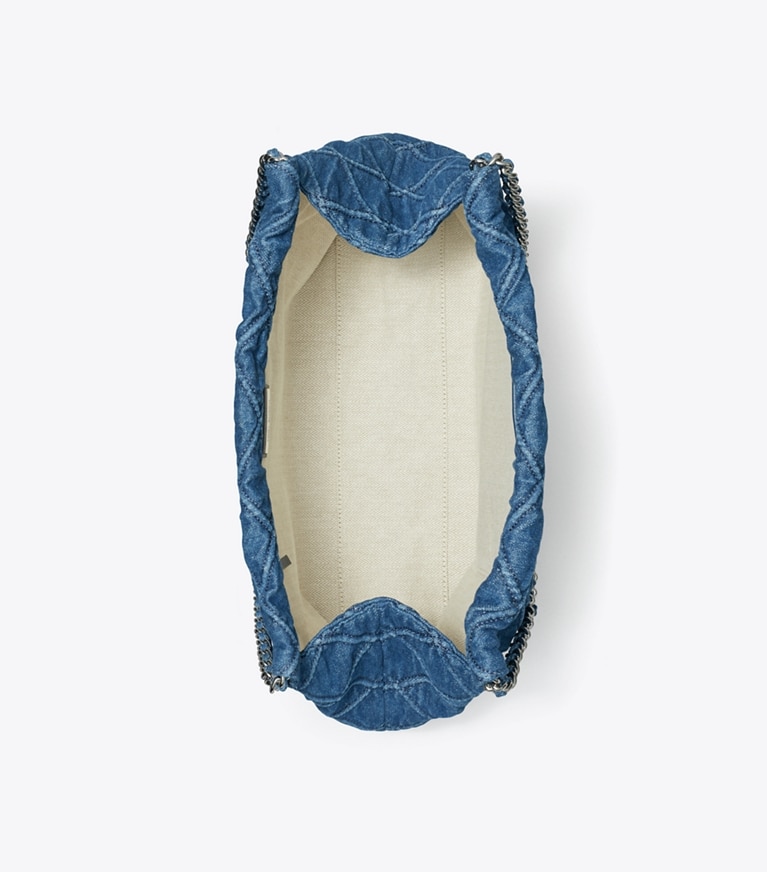 Tory Burch designer hobo bags Fleming Soft Denim Hobo Bag in Denim angle